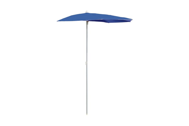 Halvrund parasoll med stang 180x90 cm asurblå - Blå - Hagemøbler - Solbeskyttelse - Parasoller