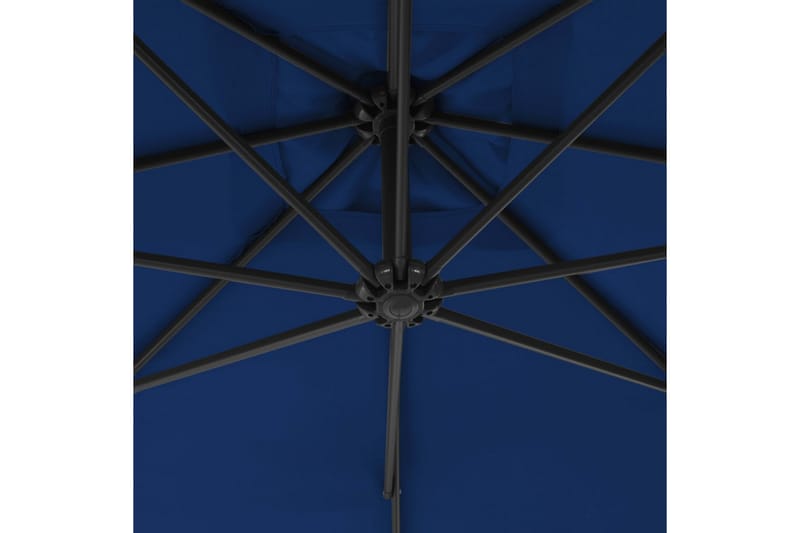 Hengeparasoll med stålstang 250x250 cm asurblå - Blå - Hagemøbler - Solbeskyttelse - Parasoller