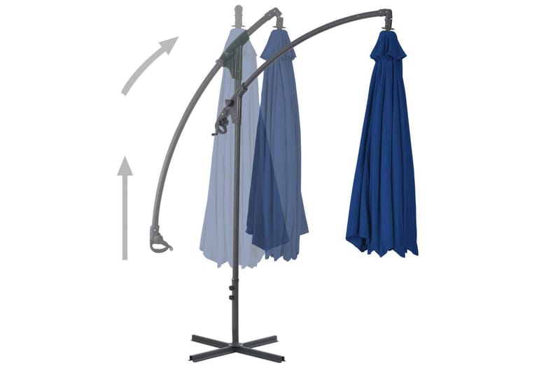 Hengeparasoll med stålstang 250x250 cm asurblå - Blå - Hagemøbler - Solbeskyttelse - Parasoller
