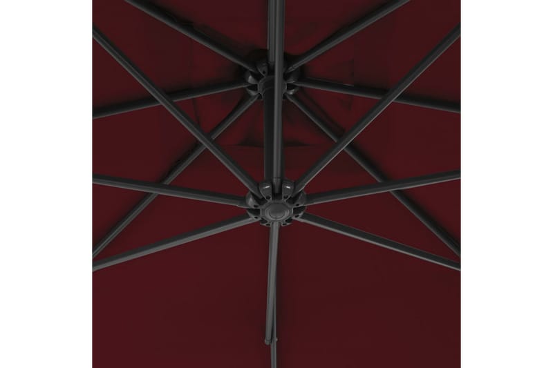 Hengeparasoll med stålstang 250x250 cm vinrød - Rød - Hagemøbler - Solbeskyttelse - Parasoller