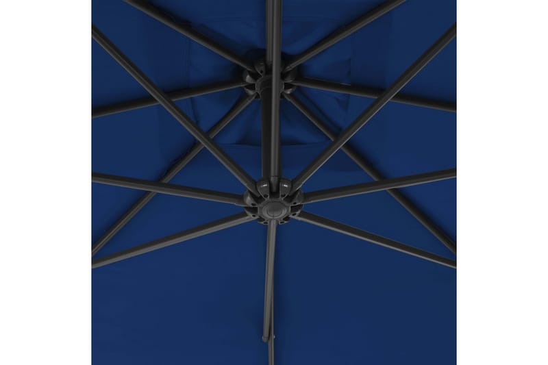 Hengeparasoll med stålstang 300 cm asurblå - Blå - Hagemøbler - Solbeskyttelse - Parasoller