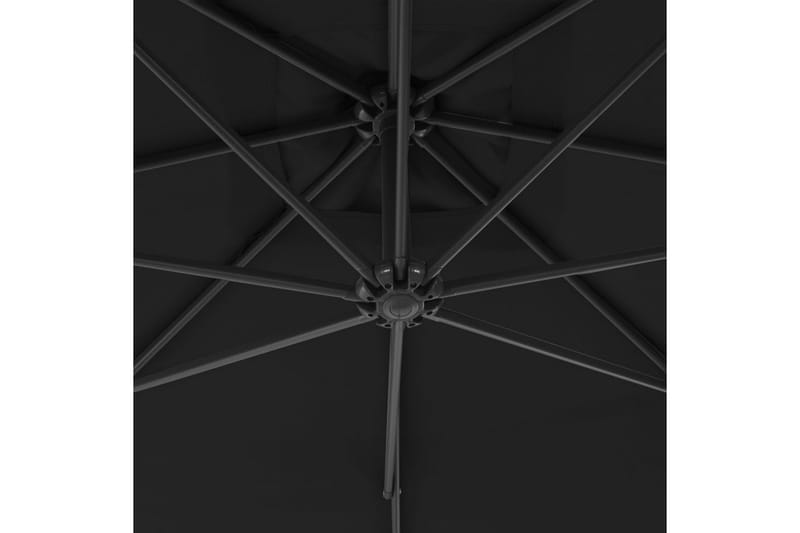 Hengeparasoll med stålstang 300 cm svart - Svart - Hagemøbler - Solbeskyttelse - Parasoller