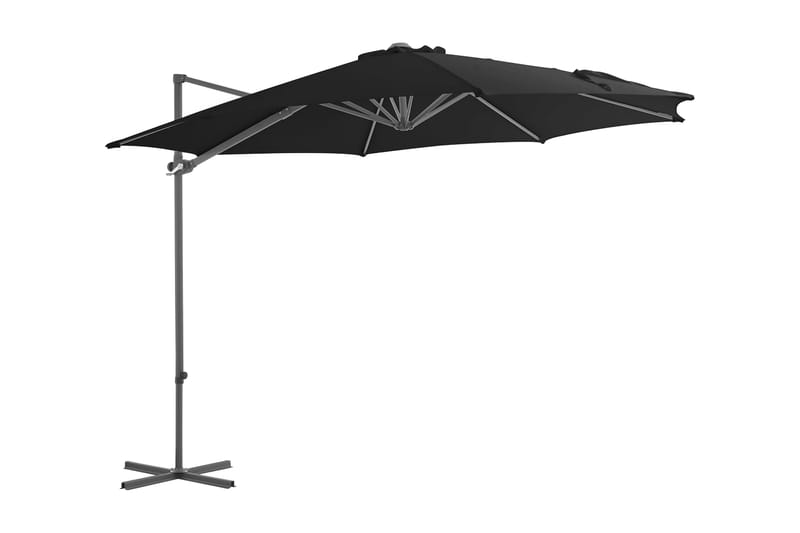 Hengeparasoll med stålstang 300 cm svart - Svart - Hagemøbler - Loungemøbler - Solseng