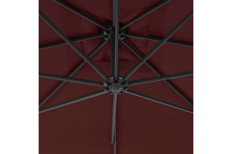 Hengeparasoll med stålstang 300 cm vinrød - Rød - Hagemøbler - Solbeskyttelse - Parasoller