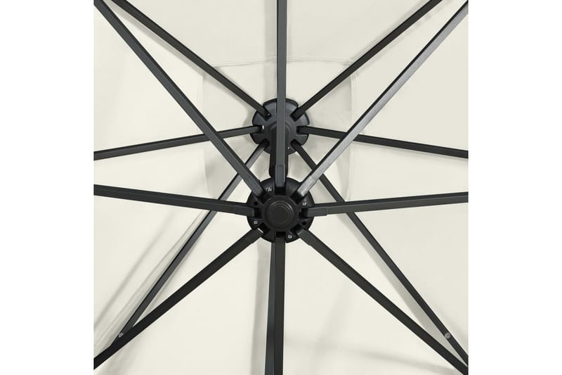 Hengeparasoll med stang og LED-lys 250 cm svart - Hagemøbler - Solbeskyttelse - Parasoller