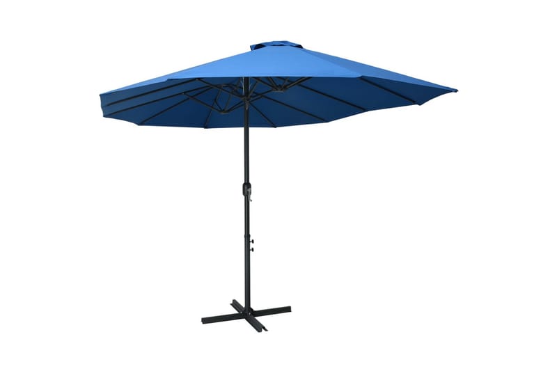 Parasol med aluminiumsstang 460x270 cm blå - Hagemøbler - Solbeskyttelse - Parasoller