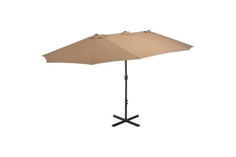 Parasol med aluminiumsstang 460x270 cm gråbrun - Hagemøbler - Solbeskyttelse - Parasoller - Hengeparasoll