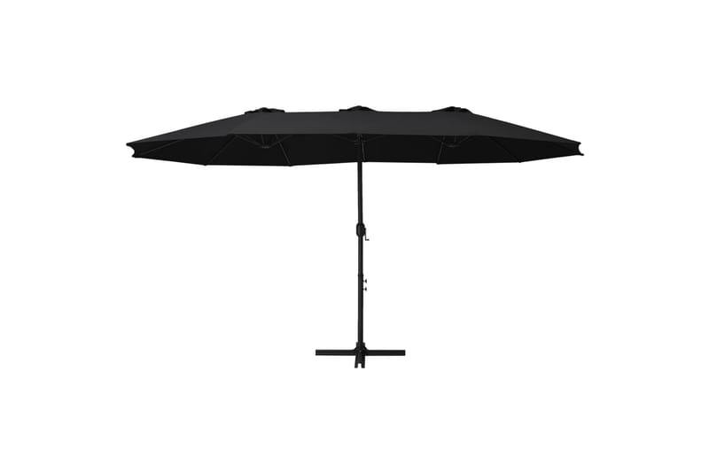 Parasol med aluminiumsstang 460x270 cm svart - Hagemøbler - Solbeskyttelse - Parasoller