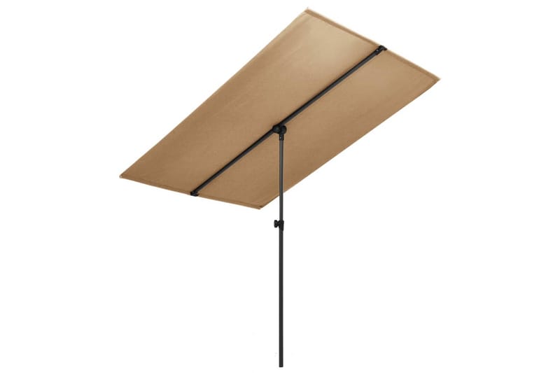 Parasoll med aluminiumsstang 180x130 cm gråbrun - Brun - Hagemøbler - Solbeskyttelse - Parasoller - Balkongparasoll