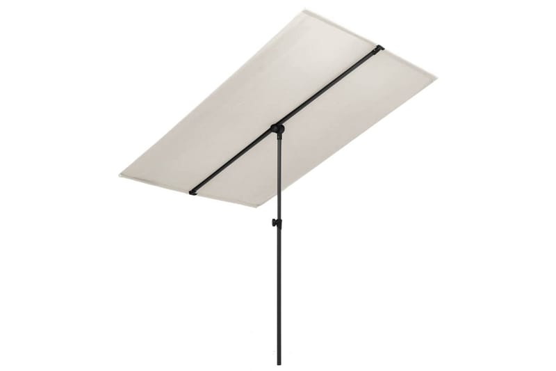 Parasoll med aluminiumsstang 180x130 cm sandhvit - Hvit - Hagemøbler - Solbeskyttelse - Parasoller