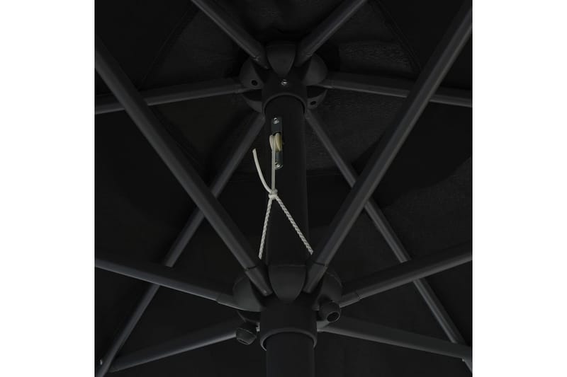 Parasoll med aluminiumsstang 270x246 cm svart - Svart - Hagemøbler - Solbeskyttelse - Parasoller