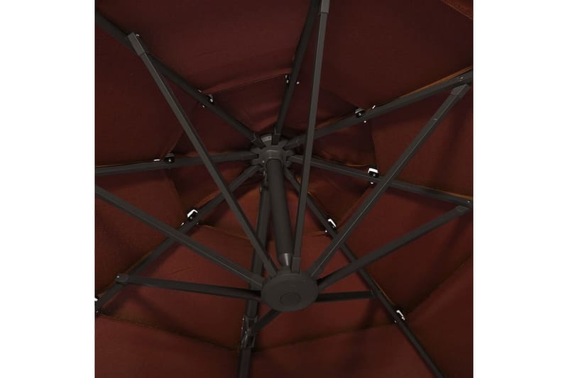 Parasoll med aluminiumsstang 4 nivåer 3x3 m terrakotta - Hagemøbler - Solbeskyttelse - Parasoller