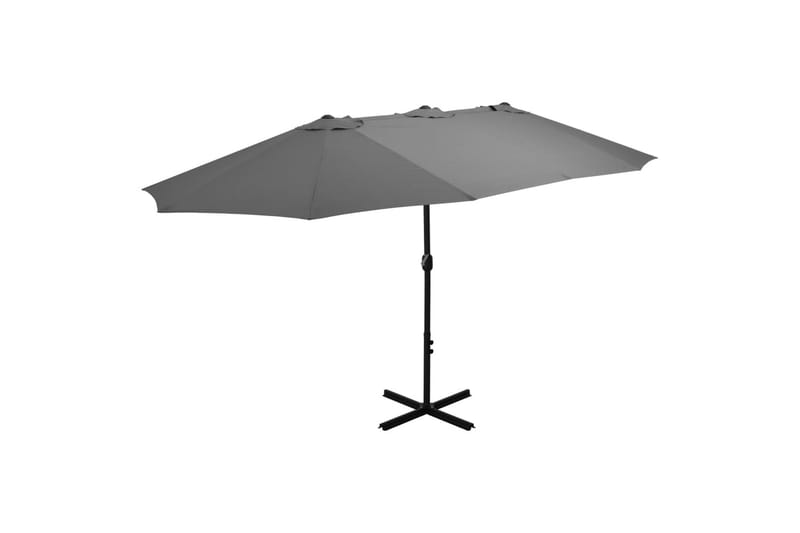Parasoll med aluminiumsstang 460x270 cm antrasitt - Hagemøbler - Solbeskyttelse - Parasoller