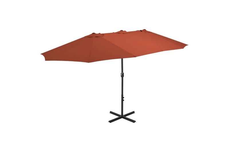 Parasoll med aluminiumsstang 460x270 cm terrakotta - Hagemøbler - Solbeskyttelse - Parasoller