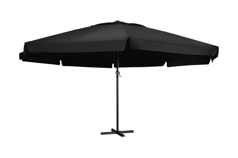Parasoll med aluminiumsstang 600 cm svart - Svart - Hagemøbler - Solbeskyttelse - Parasoller