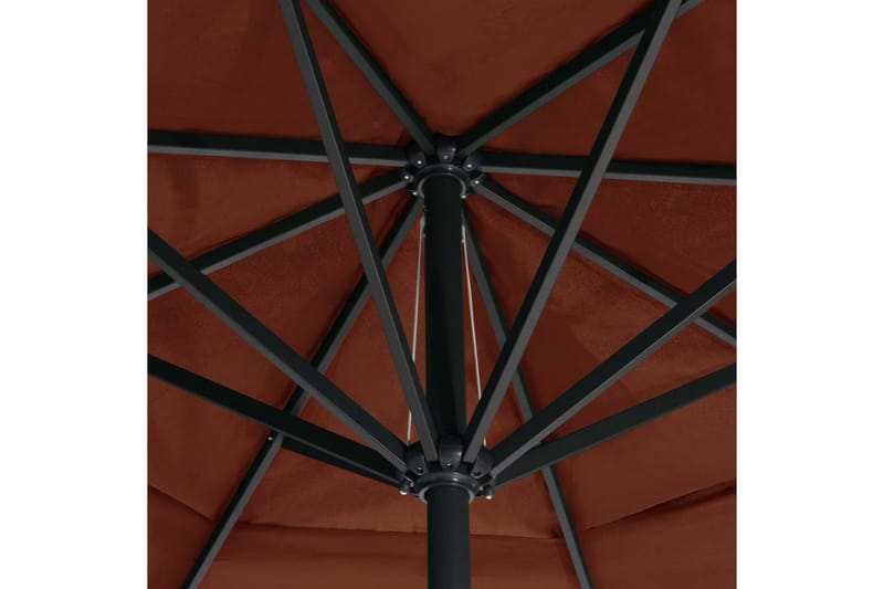 Parasoll med aluminiumsstang 600 cm terrakotta - Oransj - Hagemøbler - Solbeskyttelse - Parasoller