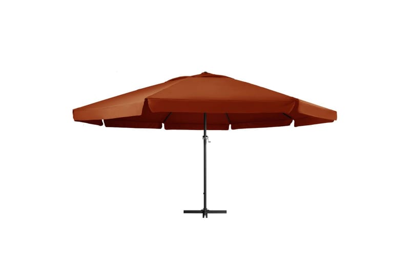 Parasoll med aluminiumsstang 600 cm terrakotta - Oransj - Hagemøbler - Solbeskyttelse - Parasoller