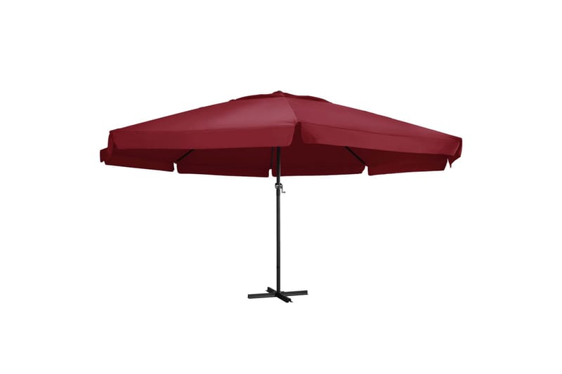 Parasoll med aluminiumsstang 600 cm vinrød - Rød - Hagemøbler - Solbeskyttelse - Parasoller