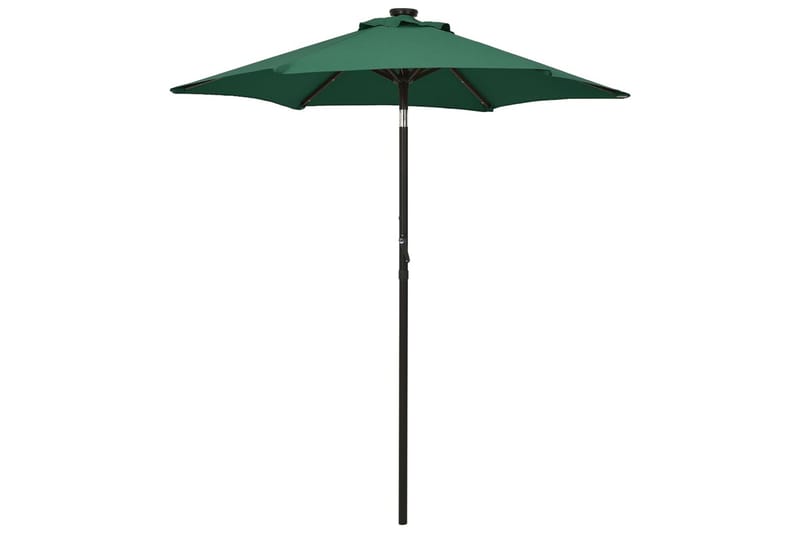 Parasoll med LED-lys grønn 200x211 cm aluminium - Grønn - Hagemøbler - Solbeskyttelse - Parasoller