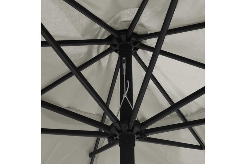 Parasoll med metallstang 400 cm sandhvit - Hvit - Hagemøbler - Solbeskyttelse - Parasoller