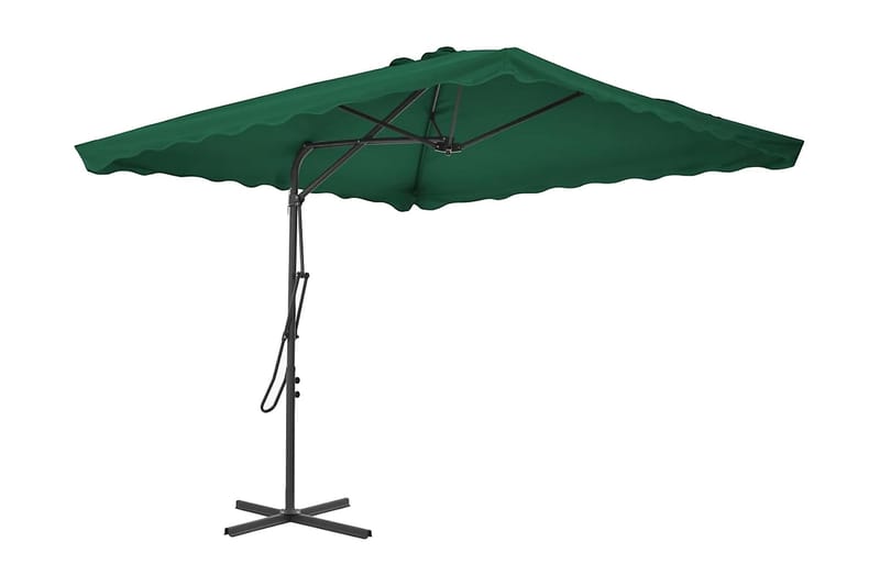 Parasoll med stålstang 250x250 cm grønn - Hagemøbler - Solbeskyttelse - Parasoller