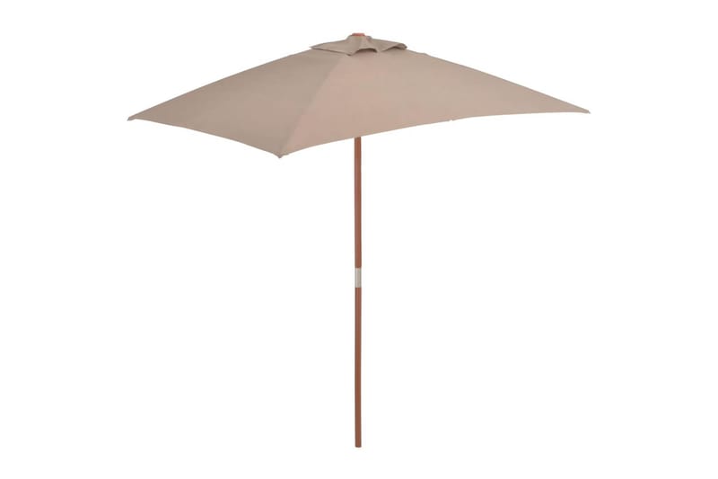 Parasoll med trestang 150x200 cm gråbrun - Hagemøbler - Solbeskyttelse - Parasoller