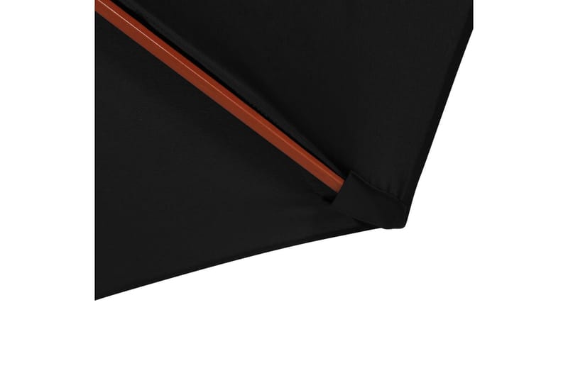 Parasoll med trestang 300x258 cm svart - Svart - Hagemøbler - Solbeskyttelse - Parasoller