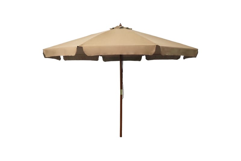 Parasoll med trestang 330 cm gråbrun - Hagemøbler - Solbeskyttelse - Parasoller