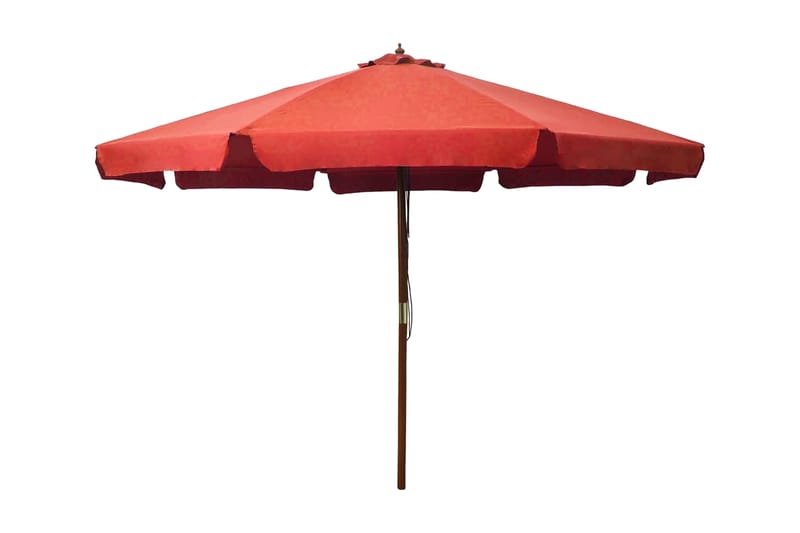 Parasoll med trestang 330 cm terrakotta - Hagemøbler - Solbeskyttelse - Parasoller