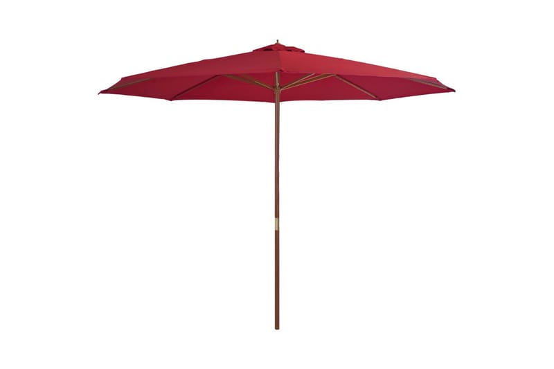 Parasoll med trestang 350 cm burgunder - Hagemøbler - Solbeskyttelse - Parasoller