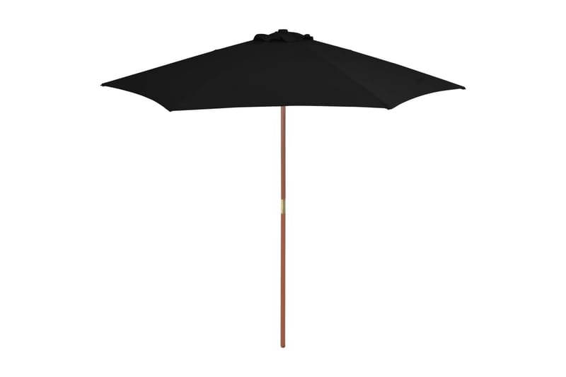 Parasoll med trestang svart 270 cm - Svart - Hagemøbler - Solbeskyttelse - Parasoller