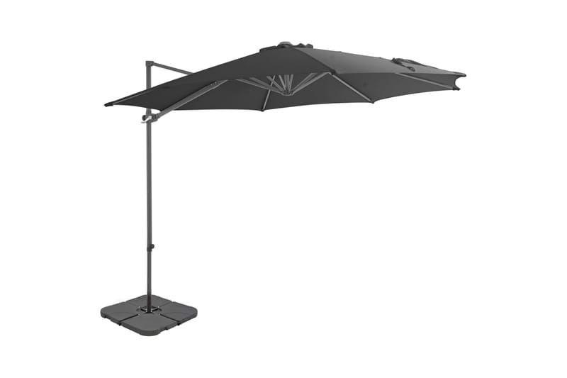 Utendørs parasoll med bӕrbar base antrasitt - Hagemøbler - Solbeskyttelse - Parasoller