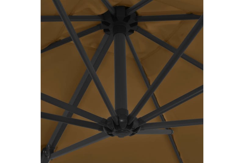 Utendørs parasoll med bӕrbar base gråbrun - Hagemøbler - Solbeskyttelse - Parasoller