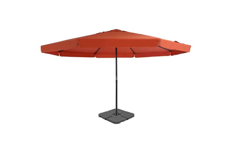Utendørs parasoll med bӕrbar base terrakotta - Hagemøbler - Solbeskyttelse - Parasoller