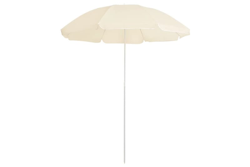 Utendørs parasoll med stålstang sand 180 cm - Beige - Hagemøbler - Solbeskyttelse - Parasoller