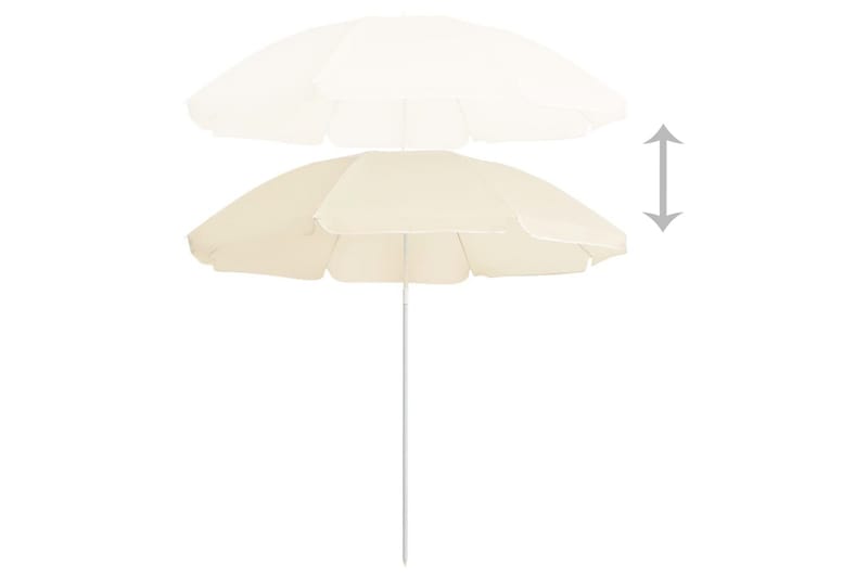 Utendørs parasoll med stålstang sand 180 cm - Beige - Hagemøbler - Solbeskyttelse - Parasoller