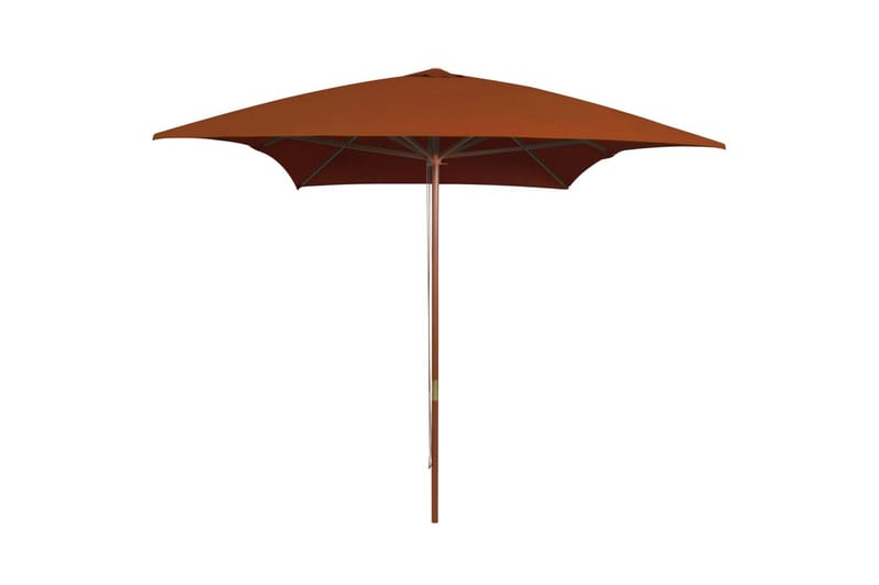 Utendørs parasoll med trestang terrakotta 200x300 cm - Brun - Hagemøbler - Solbeskyttelse - Parasoller