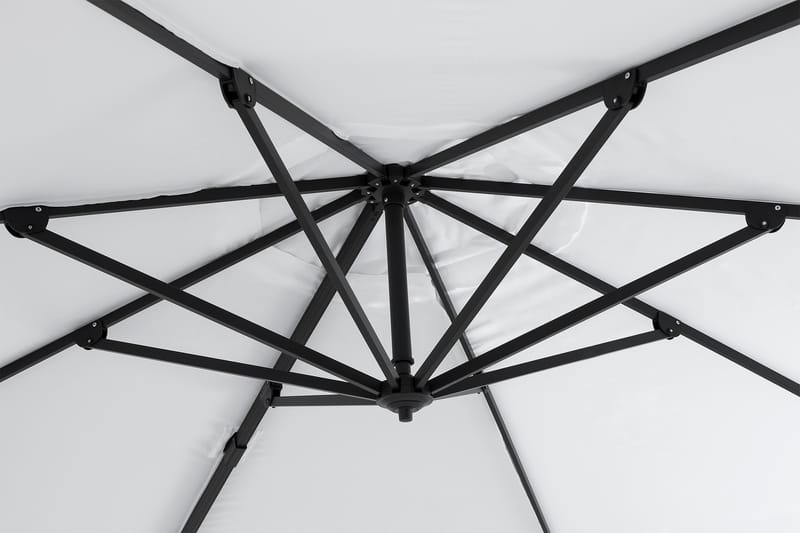 Vienna Lyx Parasoll 3,5 m - Hvit/Svart - Hagemøbler - Solbeskyttelse - Parasoller