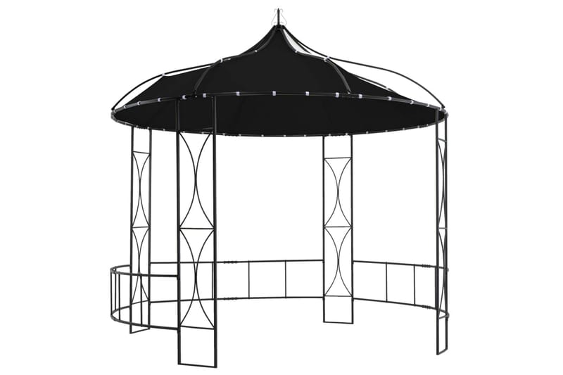 Paviljong 300x290 cm antrasitt rund - Hagemøbler - Solbeskyttelse - Paviljonger - Komplett paviljong
