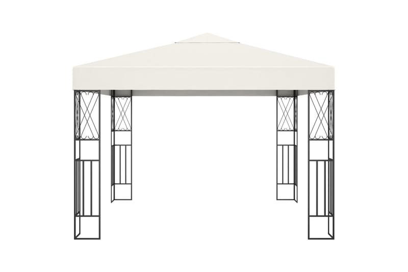 Paviljong med lysslynge 3x3 m kremhvit stoff - Krem - Hagemøbler - Solbeskyttelse - Paviljonger - Komplett paviljong