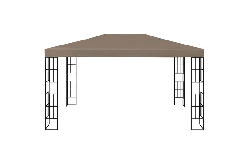Paviljong med lysslynge 4x3 m gråbrun - Taupe - Hagemøbler - Solbeskyttelse - Paviljonger - Komplett paviljong