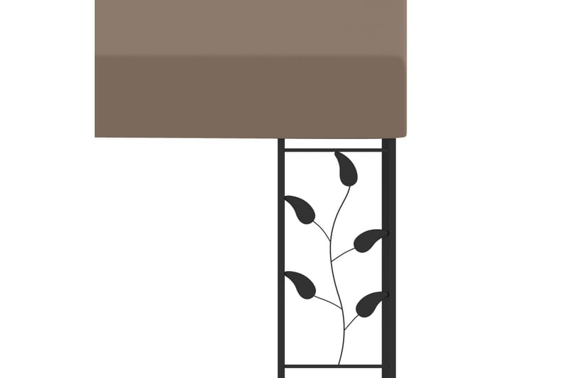 Veggmontert paviljong 4x3x2,5 m gråbrun - Taupe - Hagemøbler - Solbeskyttelse - Paviljonger - Komplett paviljong