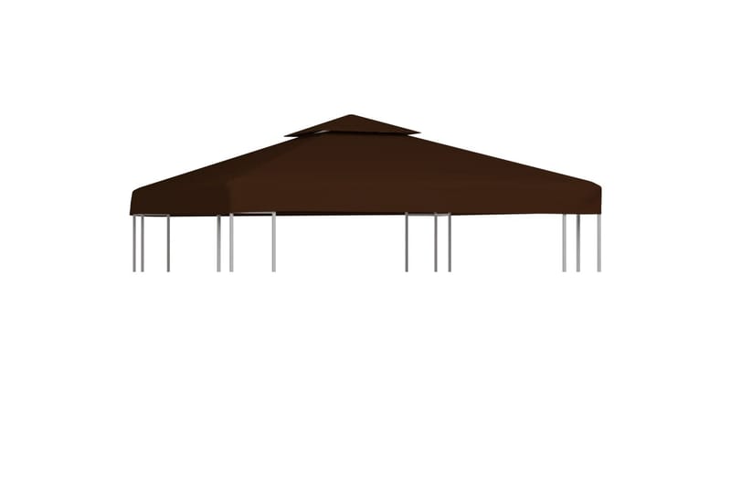 Dobbel toppduk til paviljong 310 g/m² 3x3 m brun - Hagemøbler - Solbeskyttelse - Paviljonger - Komplett paviljong