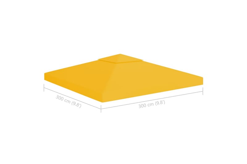 Dobbel toppduk til paviljong 310 g/m² 3x3 m gul - Gul - Hagemøbler - Solbeskyttelse - Paviljonger - Paviljongtak