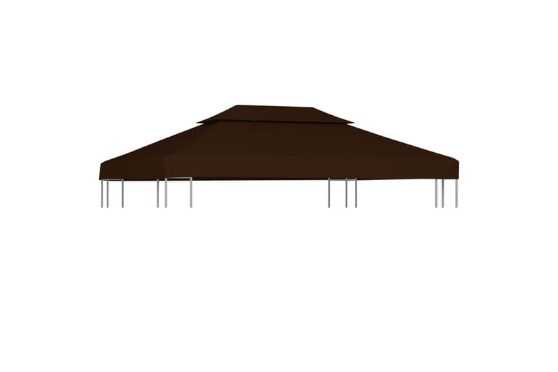 Dobbel toppduk til paviljong 310 g/m² 4x3 m brun - Hagemøbler - Solbeskyttelse - Paviljonger - Paviljongtak