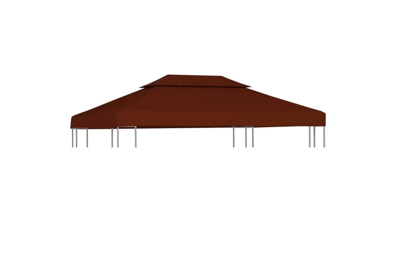 Dobbel toppduk til paviljong 310 g/m² 4x3 m terrakotta - Hagemøbler - Solbeskyttelse - Paviljonger - Paviljongtak