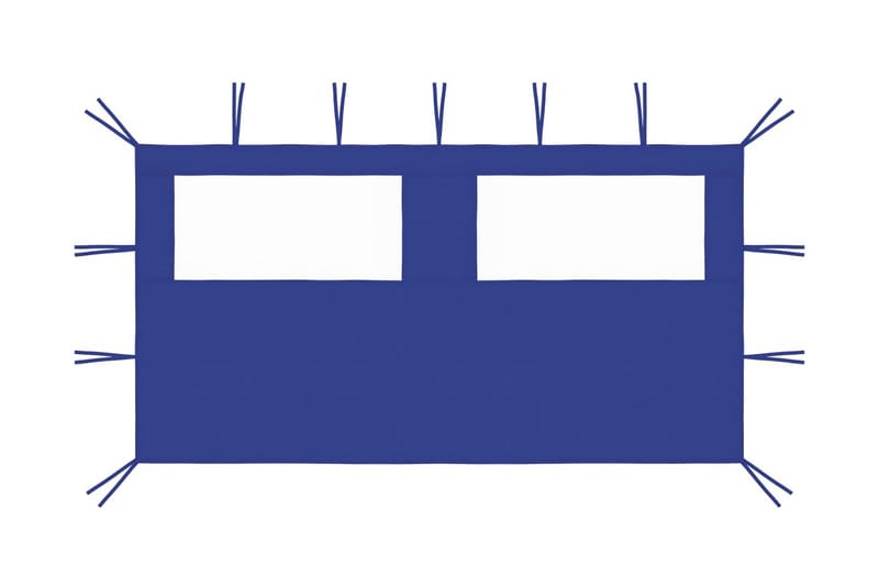 Sidevegg til paviljong med vinduer 4x2 m blå - Blå - Hagemøbler - Solbeskyttelse - Paviljonger - Paviljongvegger