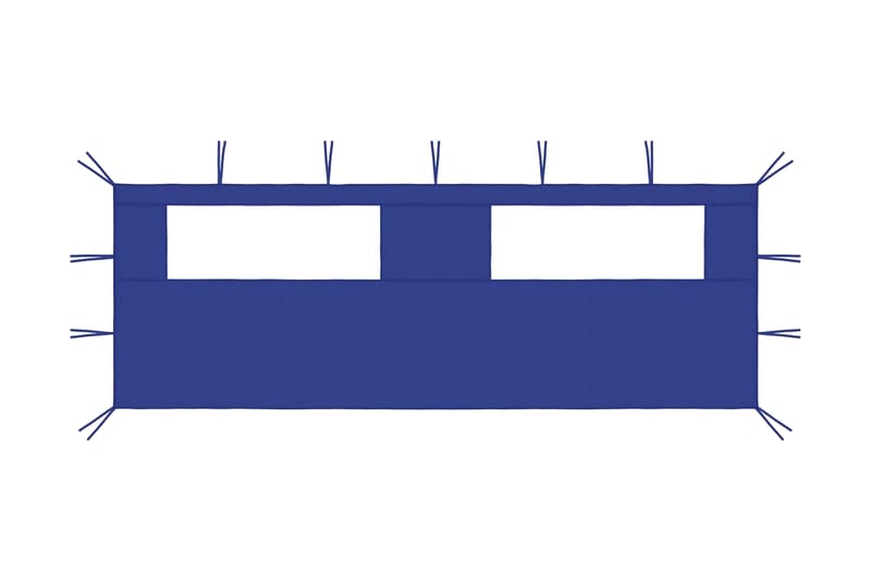 Sidevegg til paviljong med vinduer 6x2 m blå - Blå - Hagemøbler - Solbeskyttelse - Paviljonger - Paviljongvegger