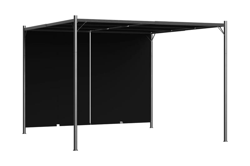 Hagepergola med uttrekkbart tak 3x3 m antrasitt - Grå - Hagemøbler - Loungemøbler - Loungesett