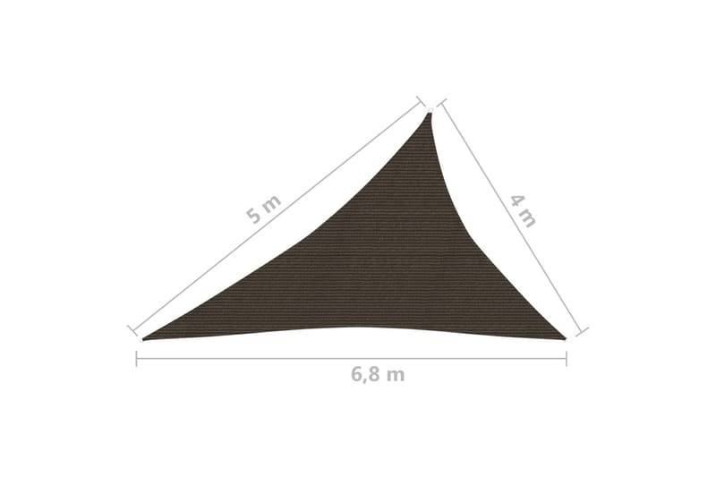 Solseil 160 g/m² brun 4x5x6,8 m HDPE - Brun - Hagemøbler - Solbeskyttelse - Solseil